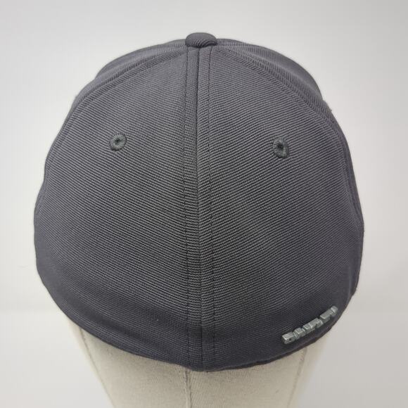 Oakley Fitted Baseball Cap Gray Medium Lightweight Vented Holes 6 Panel A-Flex - Picture 6 of 9